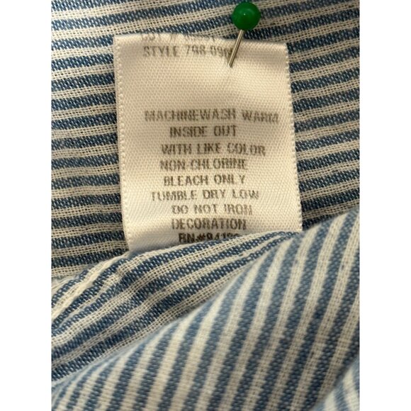 CP Shades Womens Collared Top Striped Blue Tunic Pockets Cotton Size S - Picture 8 of 8